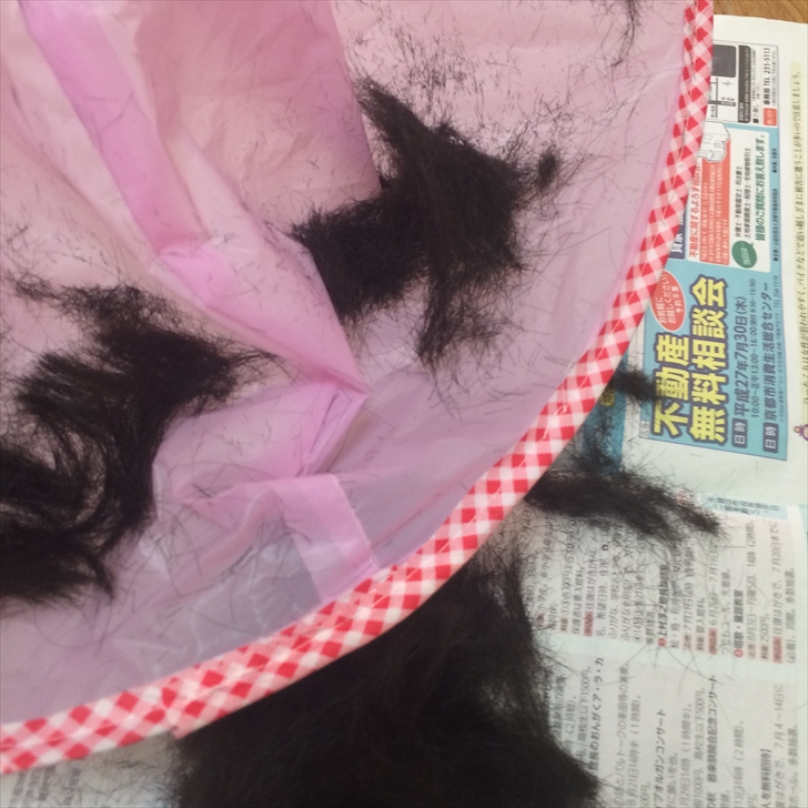 ヘアキャッチャーの髪は新聞紙へ