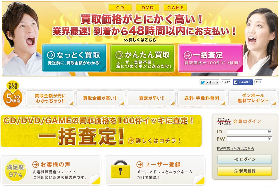 楽-YAの買取申込手順