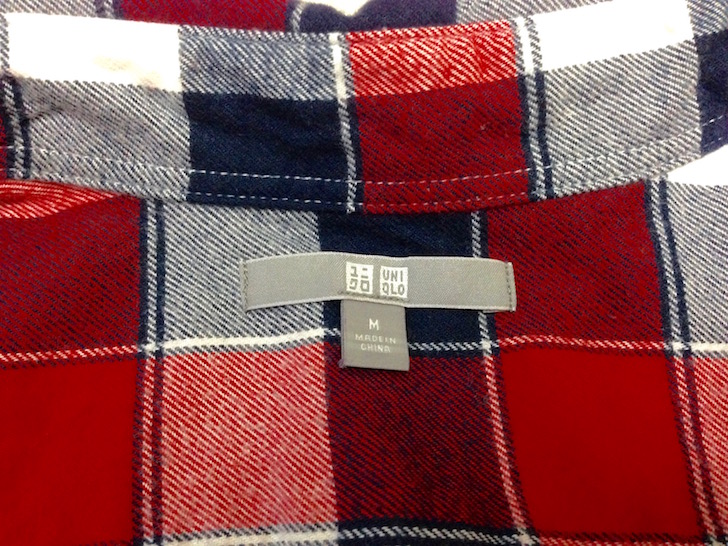 ユニクロのフランネルシャツ（サイズ）