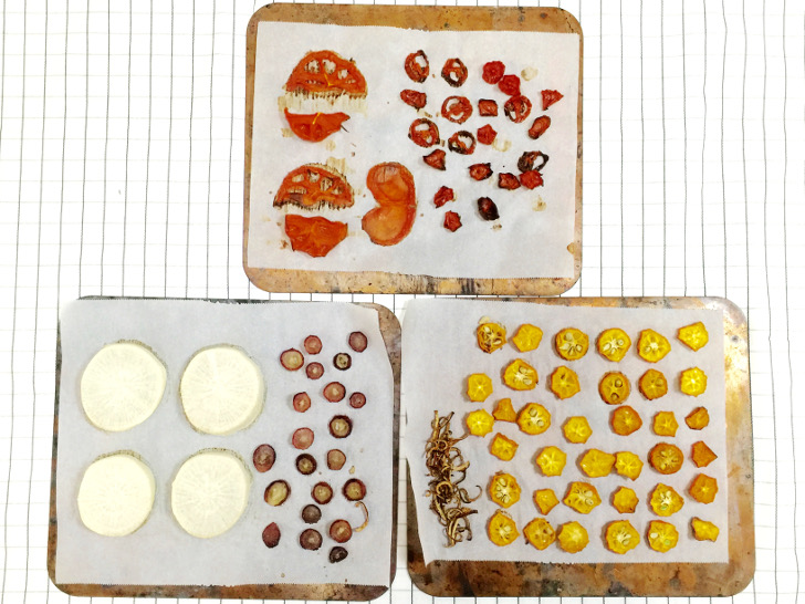 干し野菜を干したあと