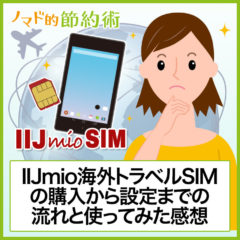 IIJmio海外トラベルSIMの購入から設定までの流れと使ってみた感想