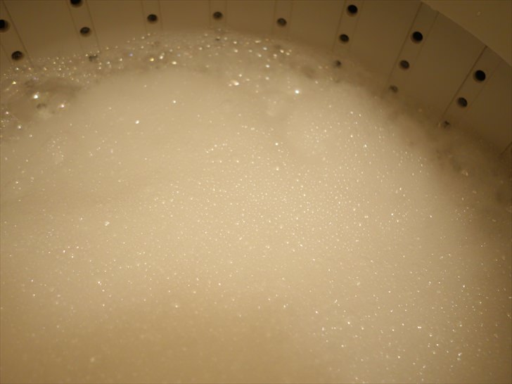 洗濯石鹸が泡立ったところ