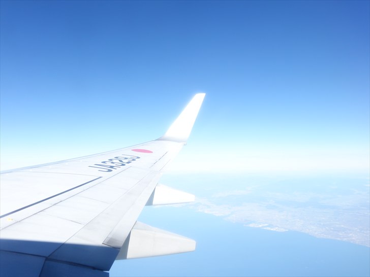 奄美大島へ向かう飛行機