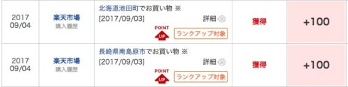 楽天ふるさと納税したことで貯まったポイント