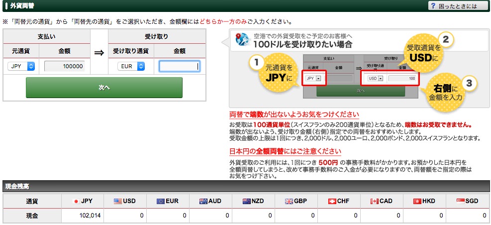 マネーパートナーズで外貨両替するまでの流れ・手順