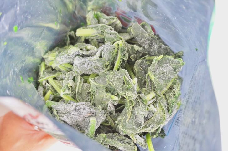 コストコの冷凍ほうれん草(中身)