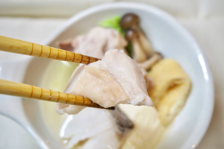 コストコの国産さくらどりもも肉(ちゃんこ鍋にしたときの仕上がり)