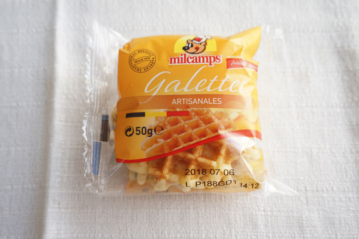 コストコのミルキャンプ ベルギーワッフル(個包装の表面)