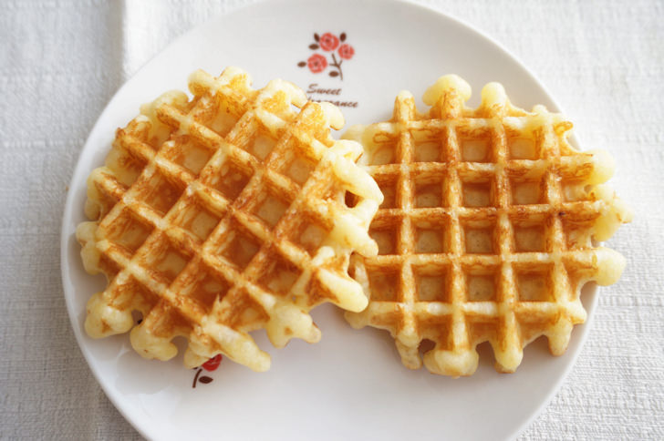 コストコのミルキャンプ ベルギーワッフル(お皿にのせた様子)