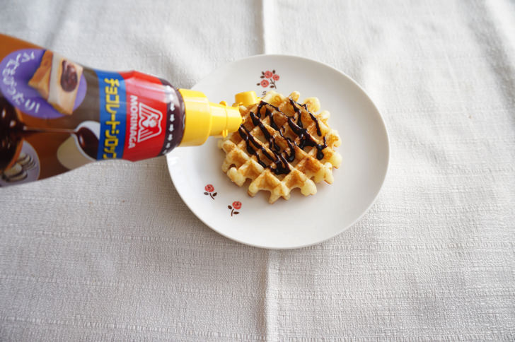 コストコのミルキャンプ ベルギーワッフル(チョコレートをかける)
