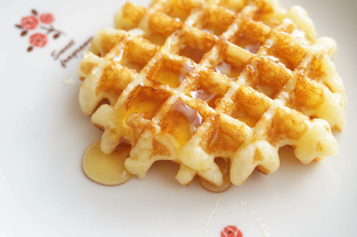 コストコのミルキャンプ ベルギーワッフル(はちみつをかけた後)