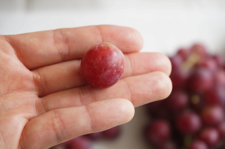 コストコのレッドシードレスグレープ(1個あたりの大きさ)