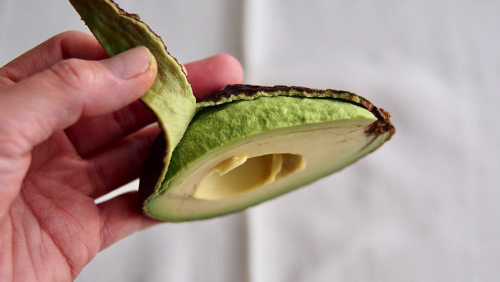 コストコのアボカド(皮をむく様子)