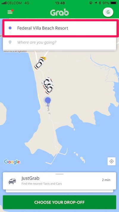 Grabのアプリ画面