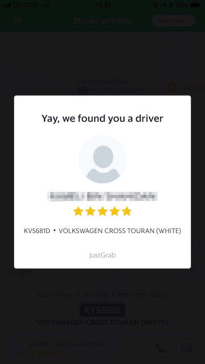 Grabのアプリ画面