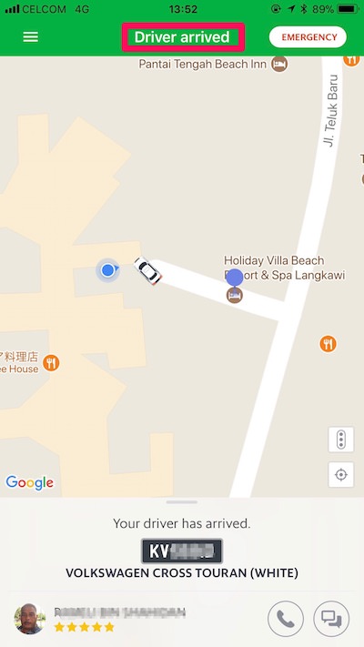 Grabのアプリ画面