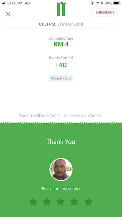 Grabのアプリ画面