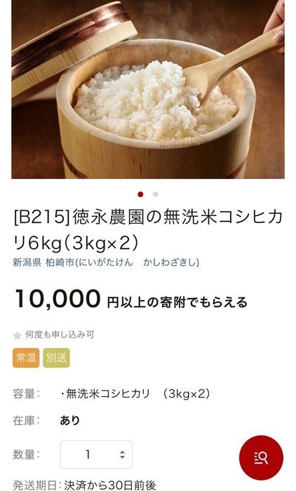 ふるさと納税 徳永農園の無洗米