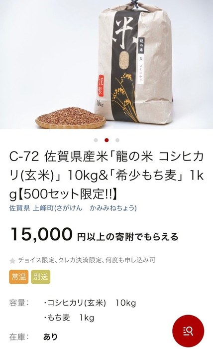 ふるさと納税 龍の米