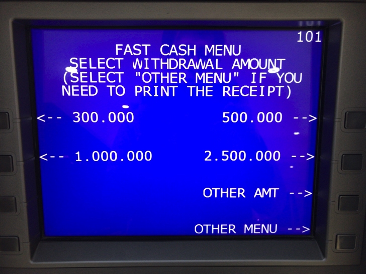 バリ島でセディナカードのキャッシングをする手順