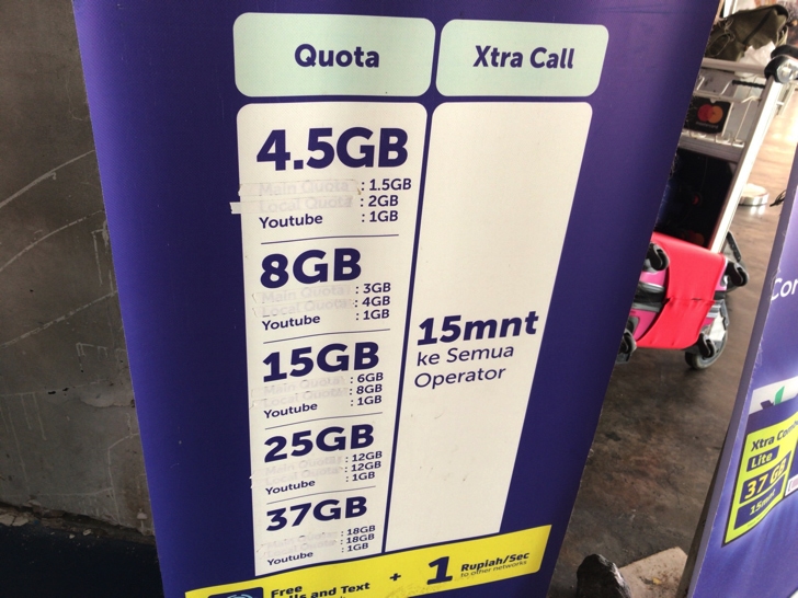 バリ島 デンパサール国際空港のSIMカード売り場