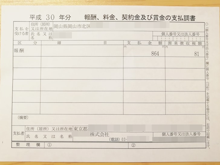 支払調書とは 報酬 料金 契約金及び賞金の支払調書 の見方やいつもらえるかなどを解説 ノマド的節約術