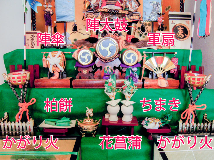 五月人形 三段飾りの装飾品