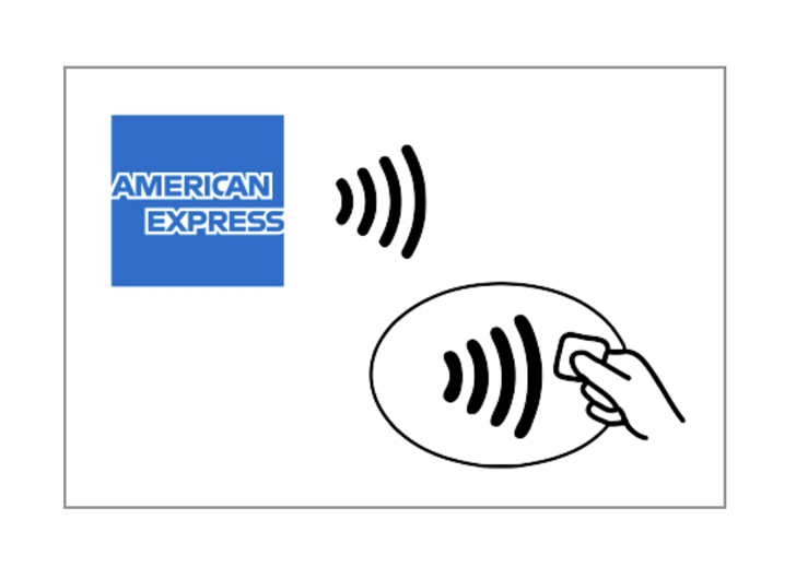 アメックスカード　コンタクトレスのマーク
