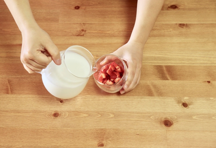 いちごミルクのレシピ写真