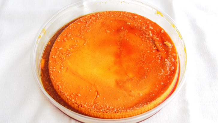 コストコのキャラメルフラン(中身の状態)