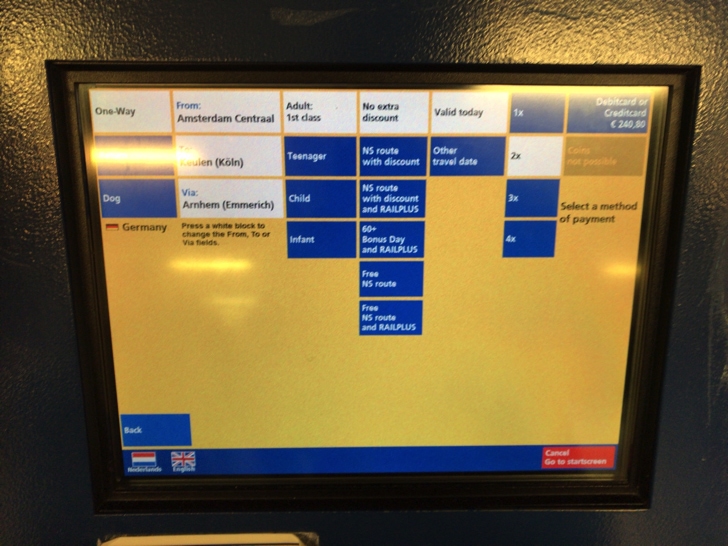 オランダ鉄道チケットを買う方法